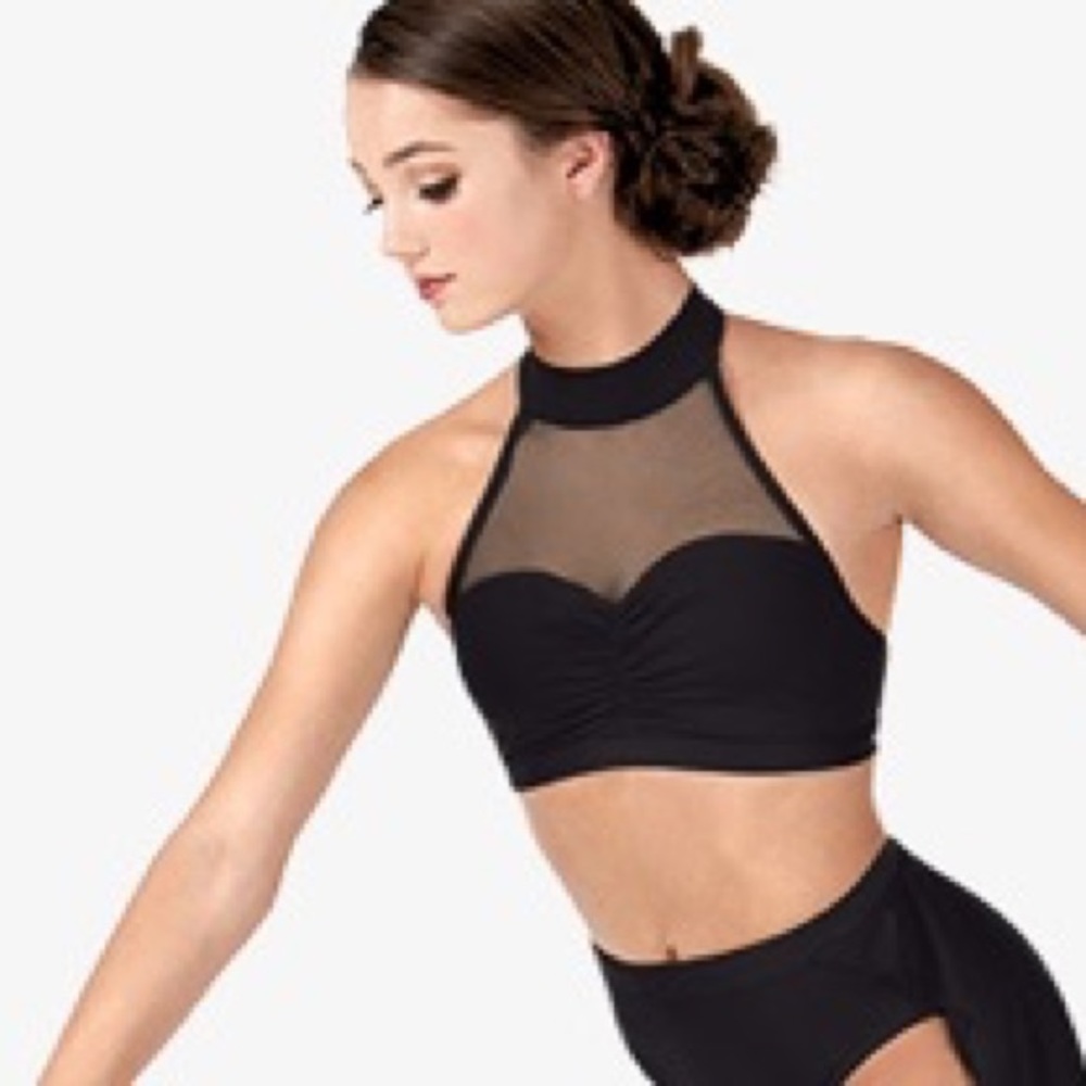 NWT dance halter open strappy back sweetheart XS